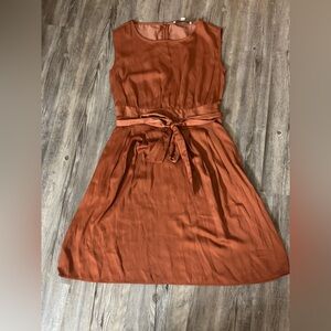 LOFT Orange Sleeveless Midi dress NWOT